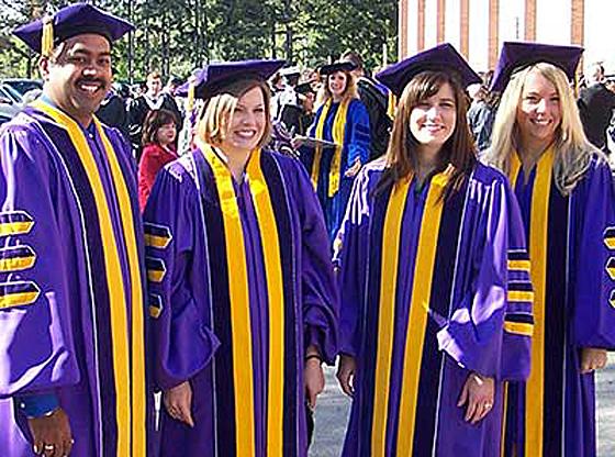 Graduate students at graduation.